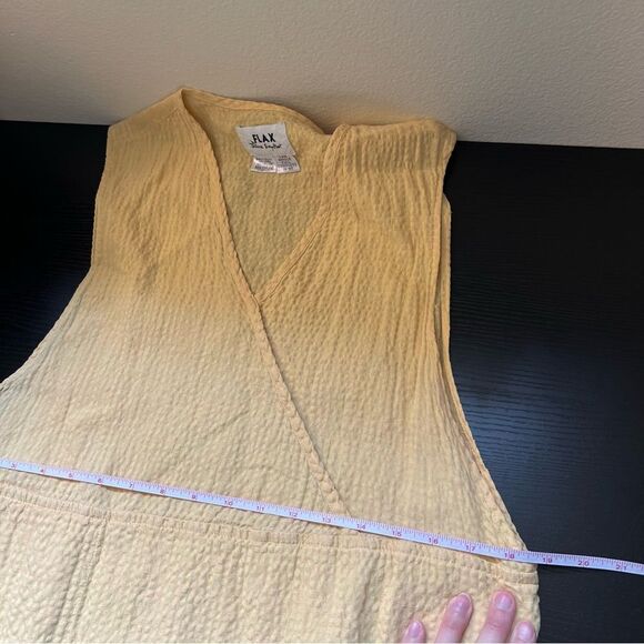 Flax by Jeanne Engelhart Women’s Butter Yellow Linen Maxi Dress Medium - Picture 9 of 9